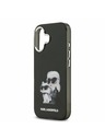 Karl Lagerfeld Karl Lagerfeld IML Akvarell Karl és Choupette Hátsó Tok iPhone 17-hez Fekete