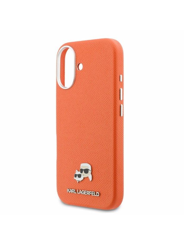 Karl Lagerfeld Karl Lagerfeld PU Karl és Choupette Fejek Csapok MagSafe Hátsó Tok iPhone 17-hez Narancssárga