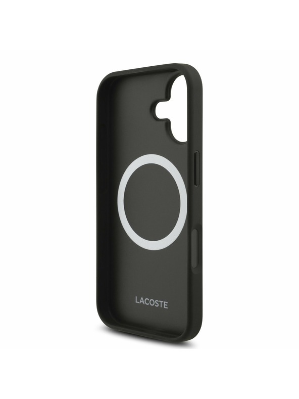 Lacoste Lacoste Ikonikus Petit Pique MagSafe Hátsó Tok + Pénztárca iPhone 17-hez Fekete
