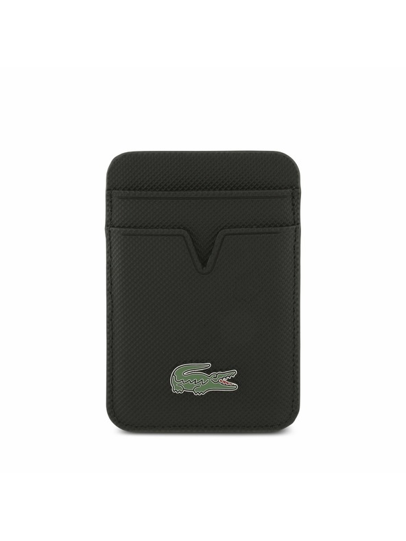 Lacoste Lacoste Ikonikus Petit Pique MagSafe Hátsó Tok + Pénztárca iPhone 17-hez Fekete