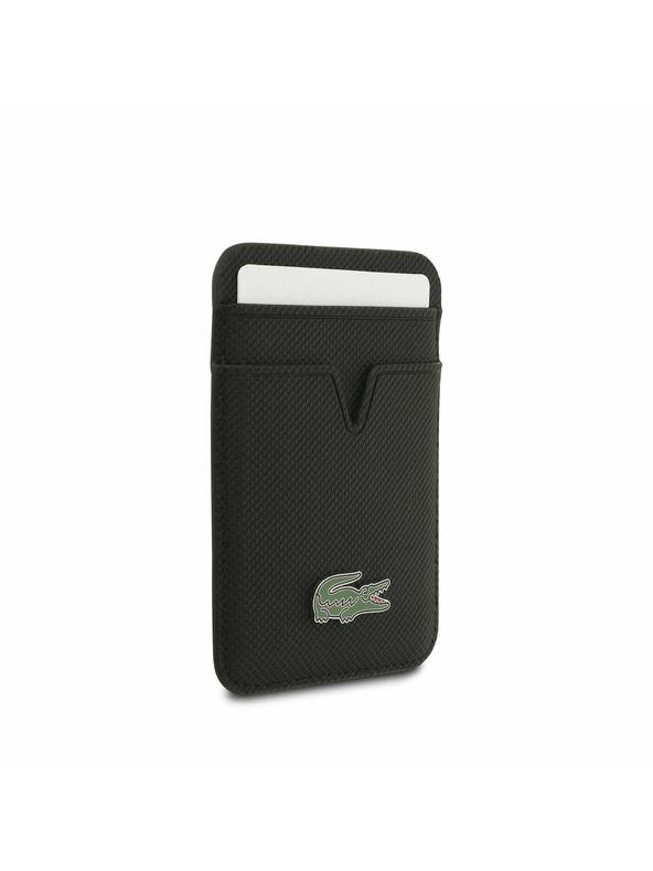 Lacoste Lacoste Ikonikus Petit Pique MagSafe Hátsó Tok + Pénztárca iPhone 17-hez Fekete
