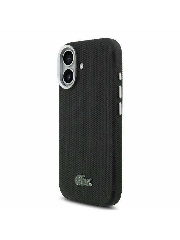 Lacoste Lacoste PVC Ikonikus Petit Pique Fém Logó MagSafe Hátsó Tok iPhone 17-hez Fekete
