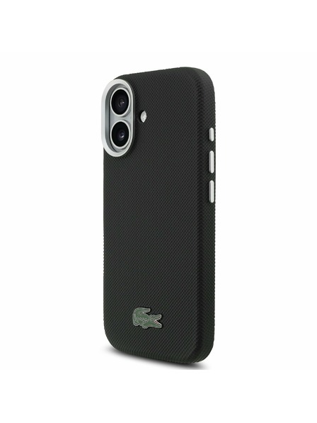 Lacoste Lacoste PVC Ikonikus Petit Pique Fém Logó MagSafe Hátsó Tok iPhone 17-hez Fekete