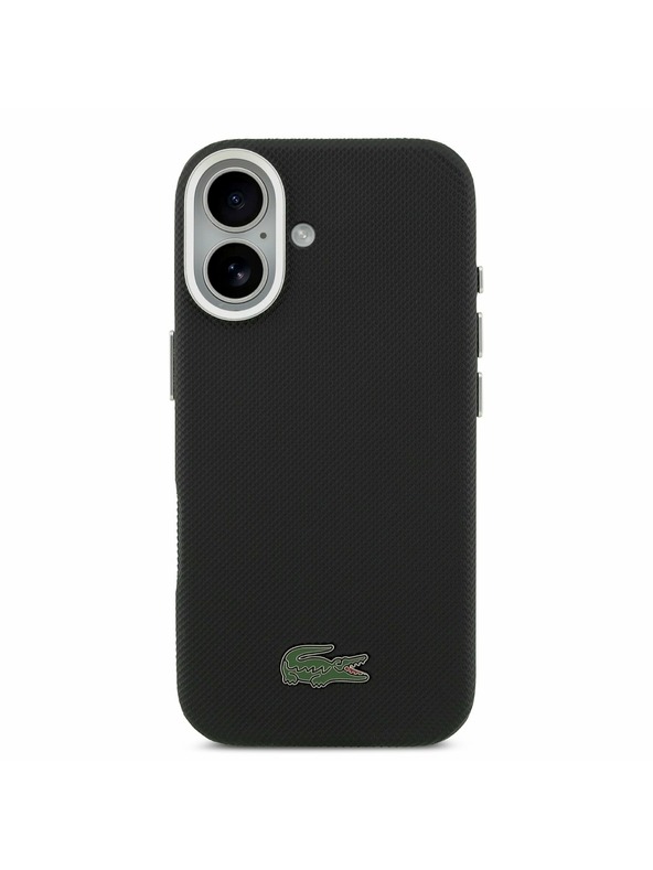 Lacoste Lacoste PVC Ikonikus Petit Pique Fém Logó MagSafe Hátsó Tok iPhone 17-hez Fekete