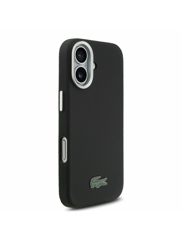 Lacoste Lacoste PVC Ikonikus Petit Pique Fém Logó MagSafe Hátsó Tok iPhone 17-hez Fekete