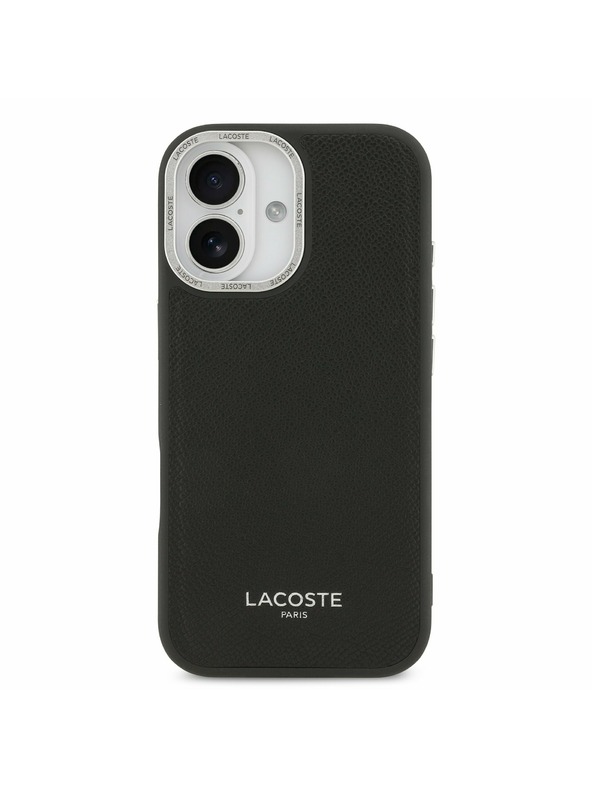Lacoste Lacoste PU Bőr Champs Elysees MagSafe Hátsó Tok iPhone 17-hez Fekete