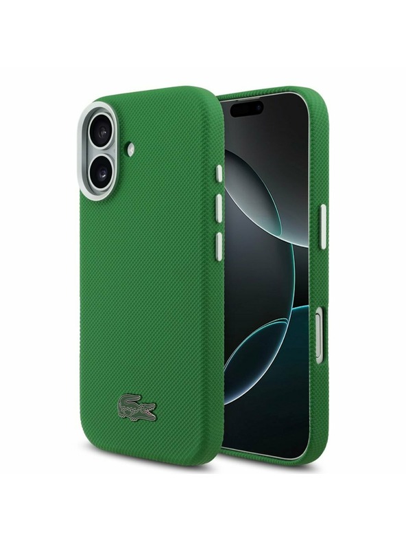 Lacoste Lacoste PVC Ikonikus Petit Pique Fém Logó MagSafe Hátsó Tok iPhone 17-hez Zöld