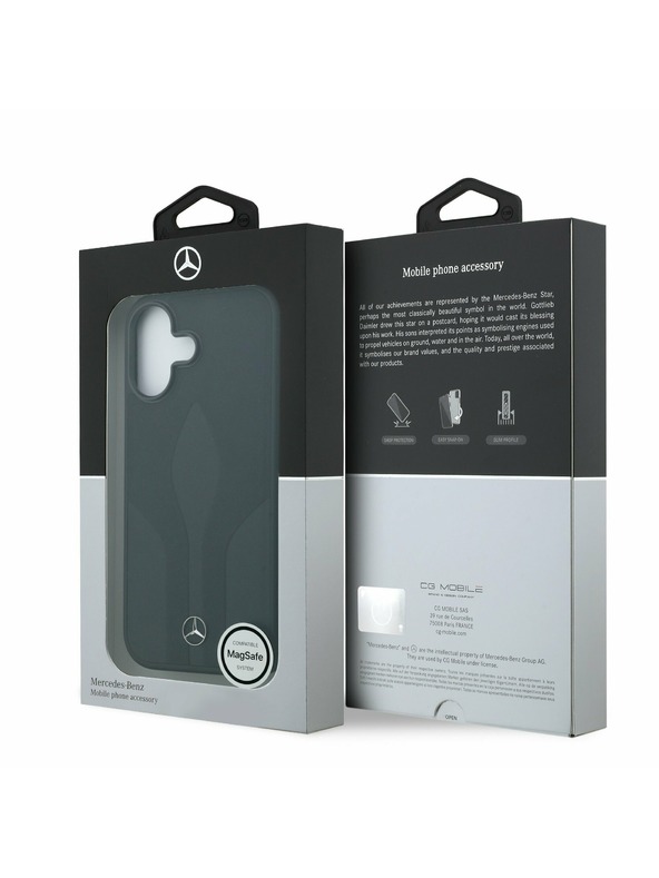 Mercedes Mercedes Bőr The Move MagSafe Hátsó Tok iPhone 17-hez Fekete