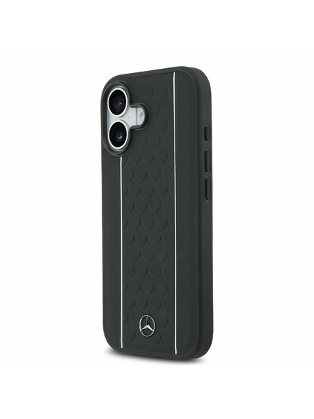 Mercedes Mercedes Bőr Csillag Minta és Csíkok MagSafe Hátsó Tok iPhone 17-hez Fekete/Fehér