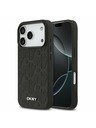 DKNY DKNY PU Leather Grid Pattern Magsafe Hátlap iPhone 17 Pro számára Black