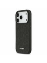 DKNY DKNY PU Leather Grid Pattern Magsafe Hátlap iPhone 17 Pro számára Black