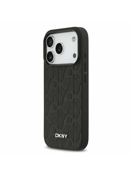 DKNY DKNY PU Leather Grid Pattern Magsafe Hátlap iPhone 17 Pro számára Black