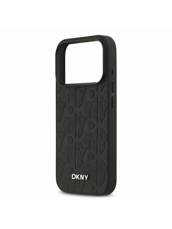 DKNY DKNY PU Leather Grid Pattern Magsafe Hátlap iPhone 17 Pro számára Black