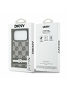DKNY DKNY PU Leather Checkered Pattern and Stripe Hátlap iPhone 17 Pro számára Black