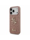 Guess Guess PU Fixed Glitter 4G Metal Logo Hátlap iPhone 17 Pro számára Pink