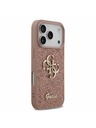 Guess Guess PU Fixed Glitter 4G Metal Logo Hátlap iPhone 17 Pro számára Pink