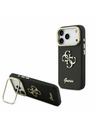 Guess Guess PU Grained 4G Logo Stand Camera Frame Hátlap iPhone 17 Pro számára Black