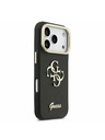 Guess Guess PU Grained 4G Logo Stand Camera Frame Hátlap iPhone 17 Pro számára Black