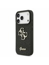 Guess Guess PU Fixed Glitter 4G Metal Logo Hátlap iPhone 17 Pro számára Black