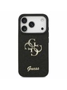 Guess Guess PU Fixed Glitter 4G Metal Logo Hátlap iPhone 17 Pro számára Black