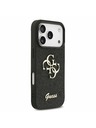 Guess Guess PU Fixed Glitter 4G Metal Logo Hátlap iPhone 17 Pro számára Black