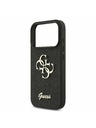 Guess Guess PU Fixed Glitter 4G Metal Logo Hátlap iPhone 17 Pro számára Black