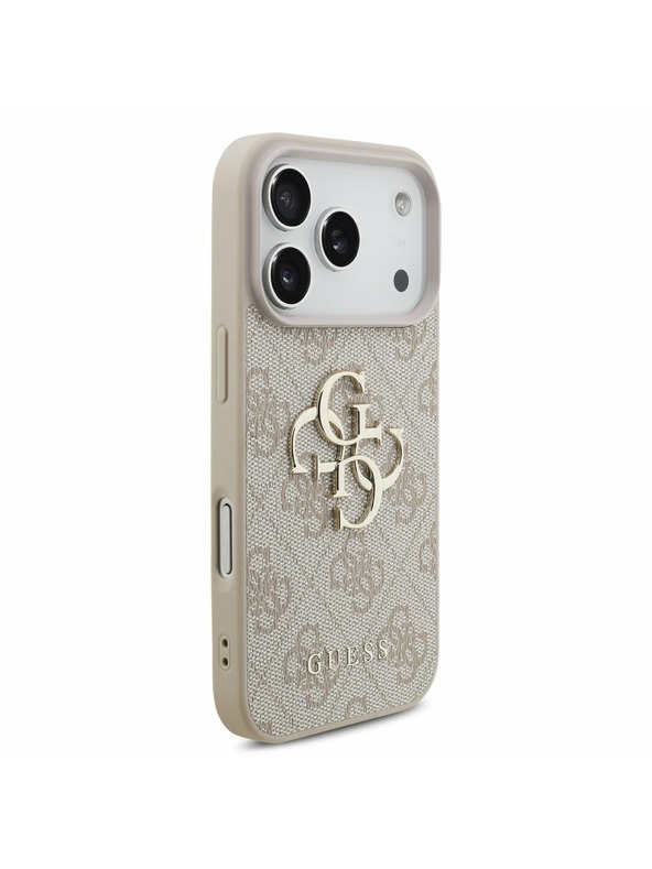 Guess Guess PU 4G Metal Logo Strap Hátlap iPhone 17 Pro számára Pink