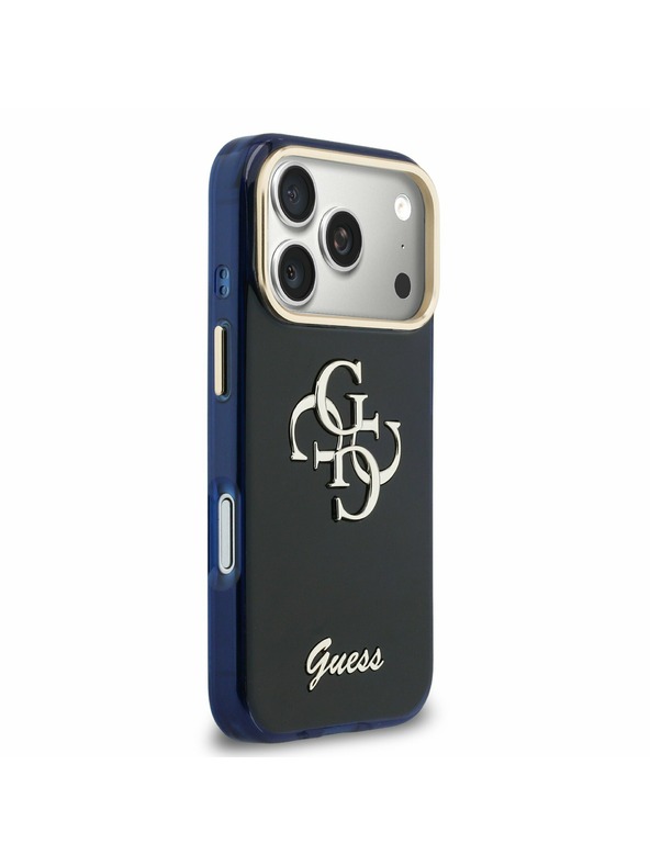 Guess Guess IML 4G Script Metal Logo Hátlap iPhone 17 Pro számára Blue