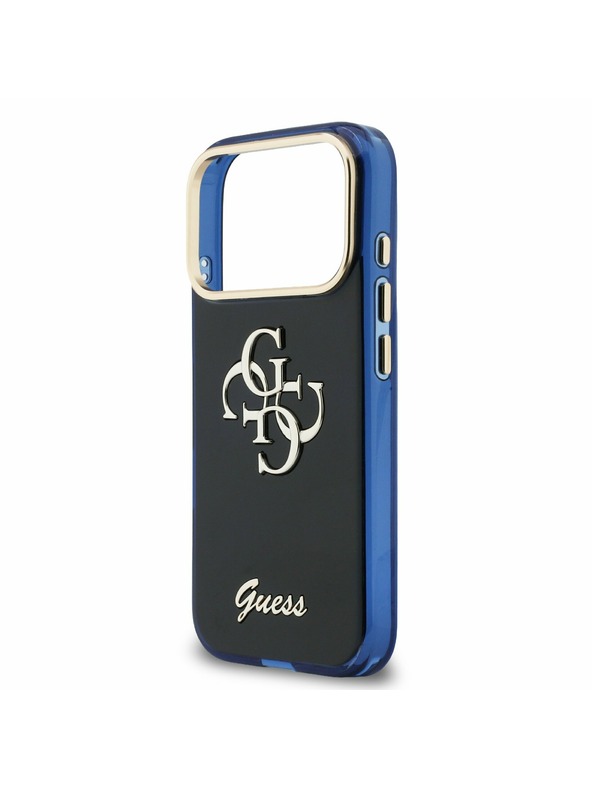 Guess Guess IML 4G Script Metal Logo Hátlap iPhone 17 Pro számára Blue