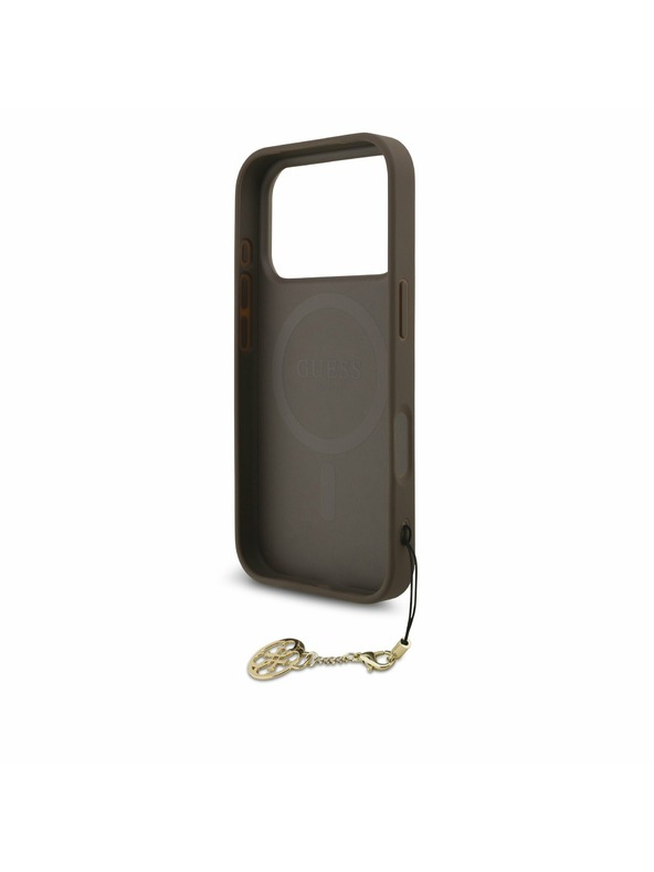 Guess Guess 4G Charm MagSafe Hátlap iPhone 17 Pro számára Tone on Tone Brown
