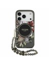 Guess Guess IML Flowers Strap MagSafe Hátlap iPhone 17 Pro számára Black