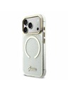 Guess Guess IML Glitter Script Strap MagSafe Hátlap iPhone 17 Pro számára Transparent