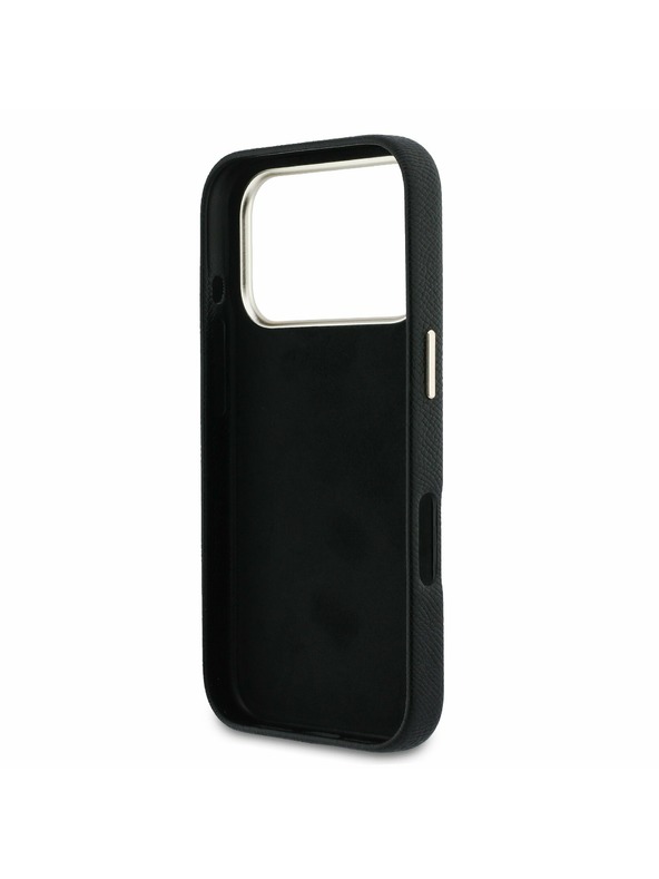 Guess Guess PU Resin Logo Hátlap iPhone 17 Pro számára Black