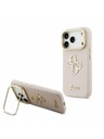 Guess Guess PU Grained 4G Logo Stand Camera Frame Hátlap iPhone 17 Pro számára Pink