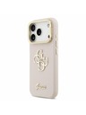Guess Guess PU Grained 4G Logo Stand Camera Frame Hátlap iPhone 17 Pro számára Pink