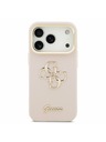 Guess Guess PU Grained 4G Logo Stand Camera Frame Hátlap iPhone 17 Pro számára Pink