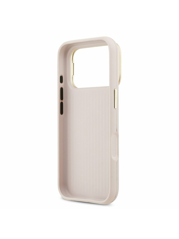 Guess Guess PU Grained 4G Logo Stand Camera Frame Hátlap iPhone 17 Pro számára Pink