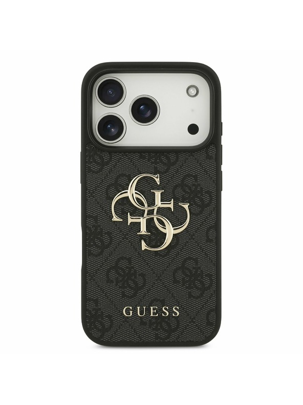 Guess Guess PU 4G Metal Logo Hátlap iPhone 17 Pro számára Grey