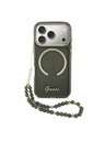 Guess Guess IML Glitter Script Strap MagSafe Hátlap iPhone 17 Pro számára Black