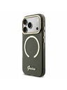 Guess Guess IML Glitter Script Strap MagSafe Hátlap iPhone 17 Pro számára Black