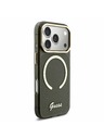 Guess Guess IML Glitter Script Strap MagSafe Hátlap iPhone 17 Pro számára Black