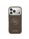 Guess Guess PU Resin Logo Hátlap iPhone 17 Pro számára Brown