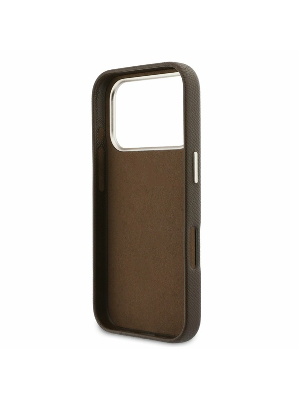 Guess Guess PU Resin Logo Hátlap iPhone 17 Pro számára Brown