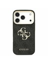 Guess Guess PU Leather 4G Metal Logo Gold Frame Hátoldal iPhone 17 Pro Black