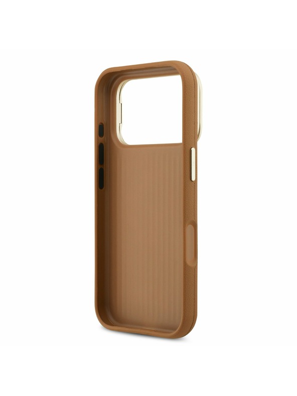 Guess Guess PU Grained 4G Logo Stand Camera Frame Hátoldal iPhone 17 Pro Brown