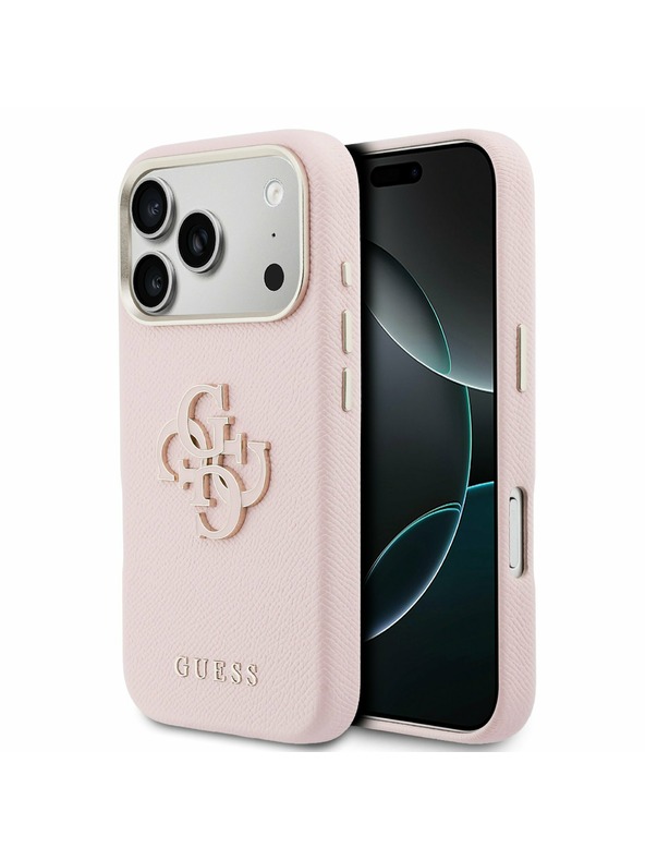Guess Guess PU Resin Logo Hátoldal iPhone 17 Pro Pink