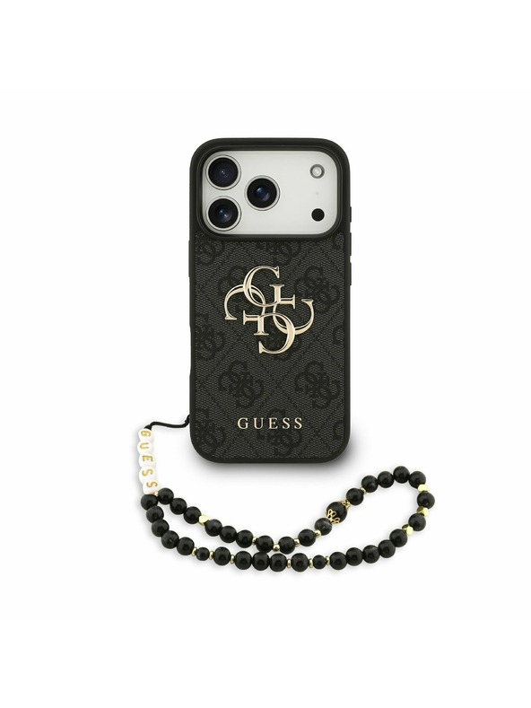 Guess Guess PU 4G Metal Logo Strap Hátoldal iPhone 17 Pro Black