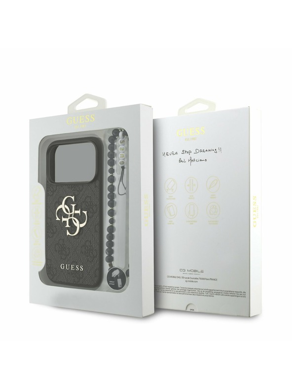 Guess Guess PU 4G Metal Logo Strap Hátoldal iPhone 17 Pro Black