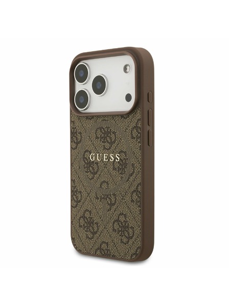 Guess Guess PU Leather 4G Colored Ring MagSafe Hátoldal iPhone 17 Pro Brown