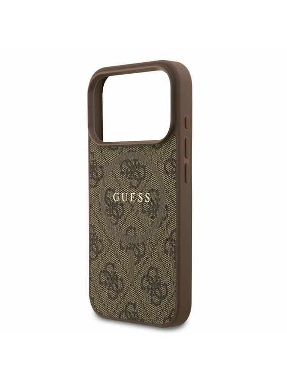 Guess Guess PU Leather 4G Colored Ring MagSafe Hátoldal iPhone 17 Pro Brown